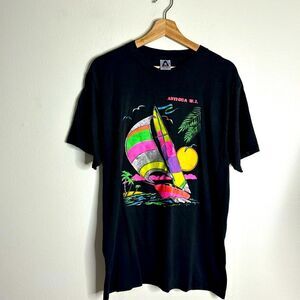 Vtg project America colorful sailboat Antigua W.I. T-shirt size XL